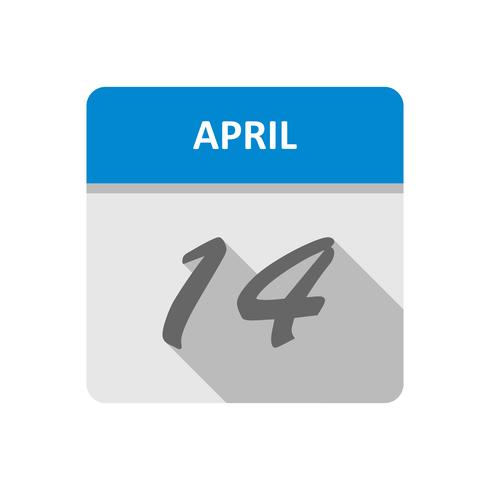 14 avril Calendrier d&#39;un jour vecteur