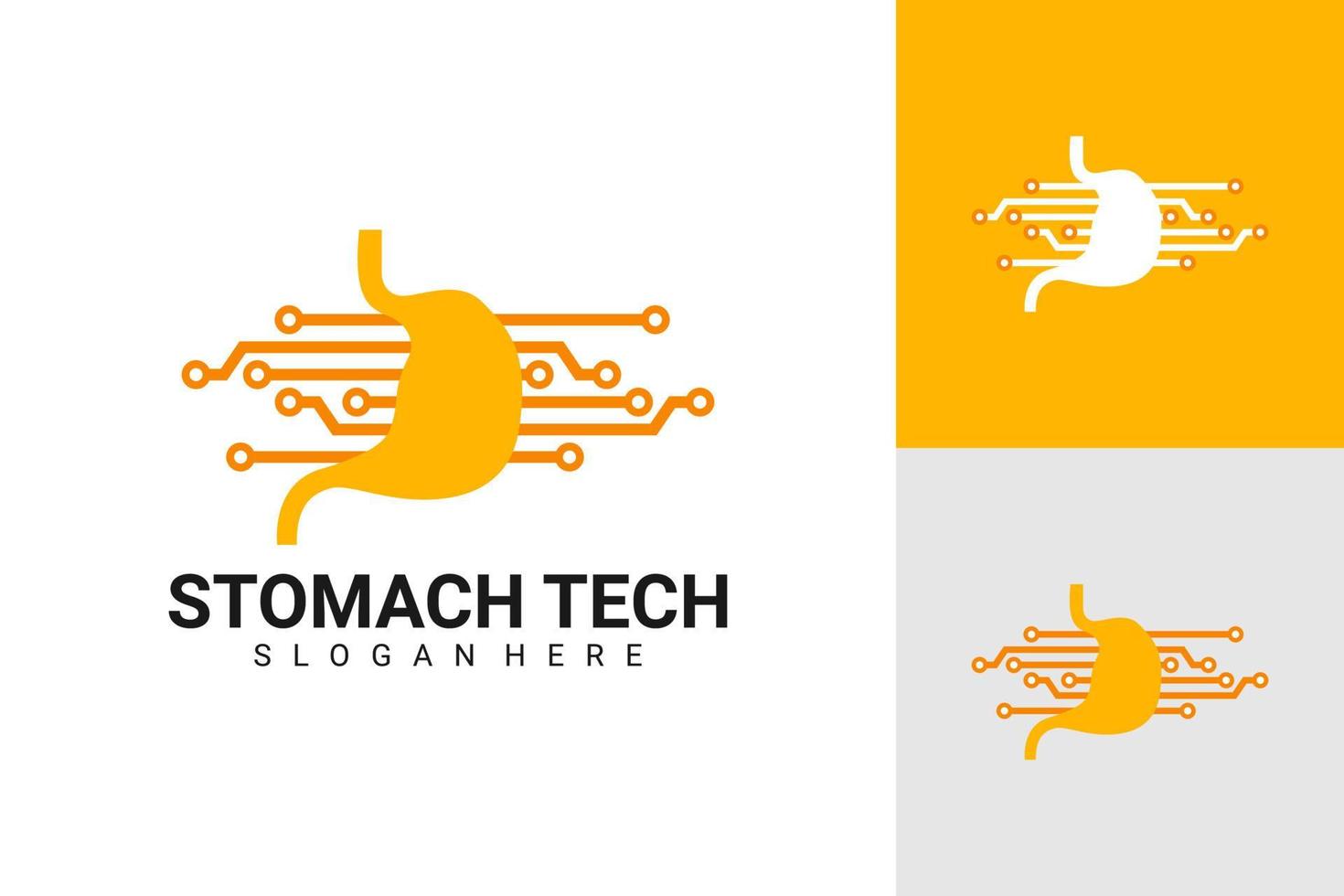 illustration vectorielle du logo tech de l'estomac. parfait à utiliser pour une entreprise médicale vecteur