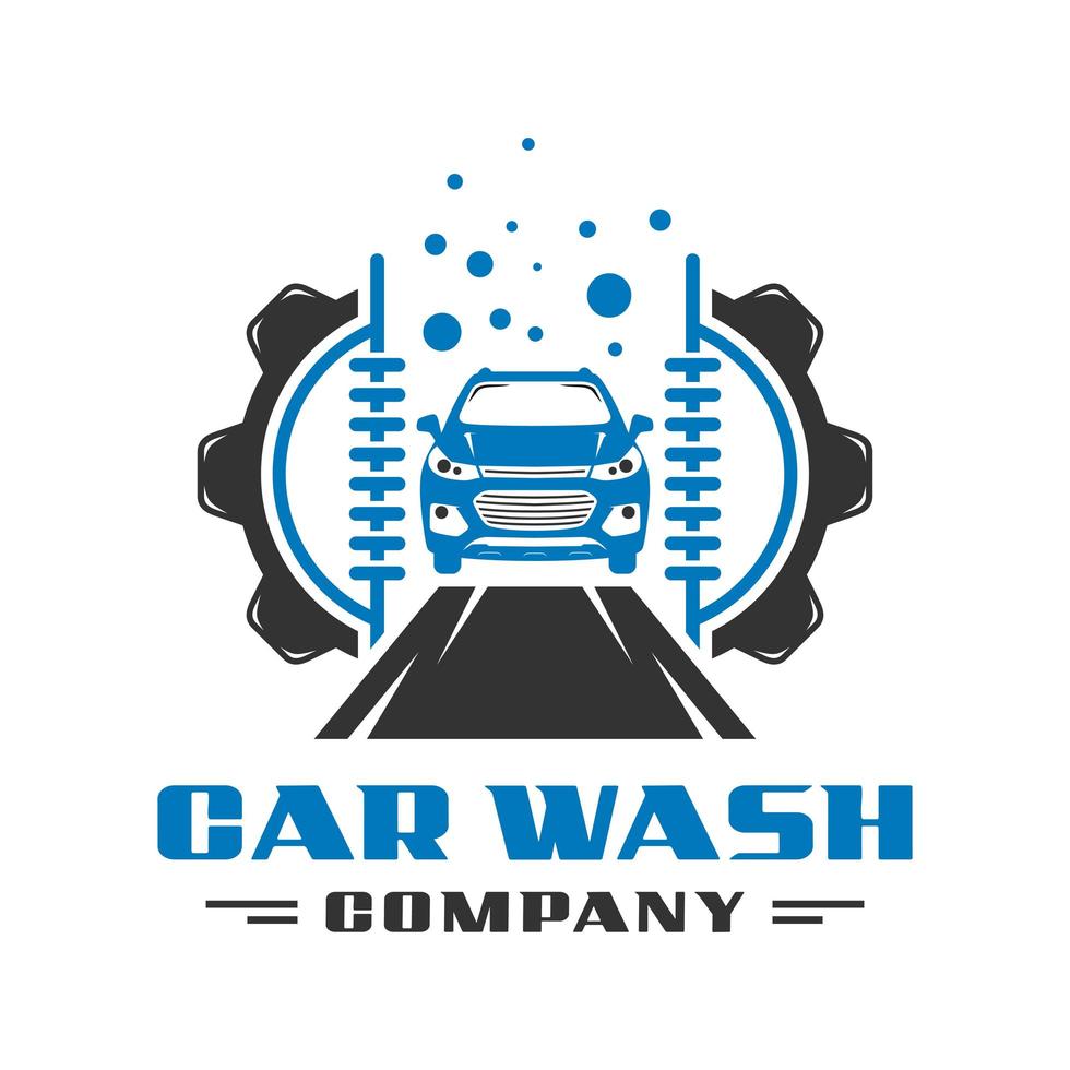 création de logo de lavage de voiture automatique vecteur