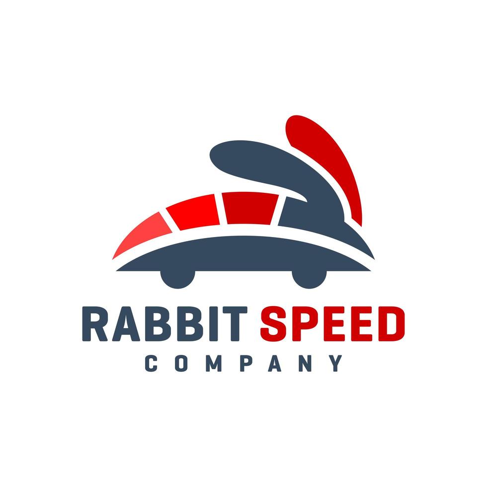 logo animal de vitesse de lapin vecteur