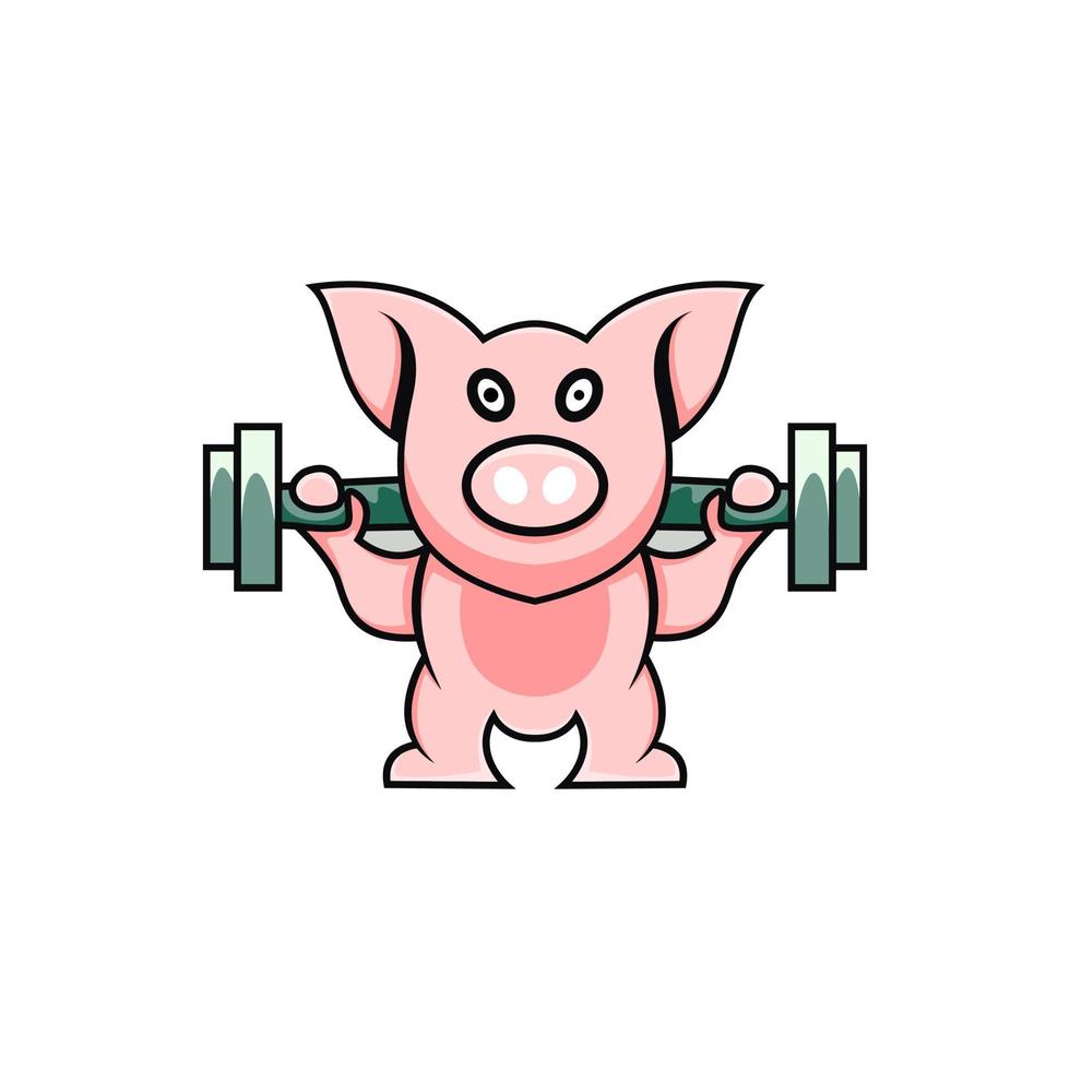 logo mignon de remise en forme de cochon vecteur