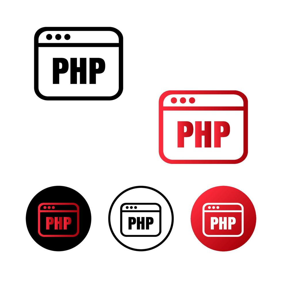 illustration d'icône de code php vecteur