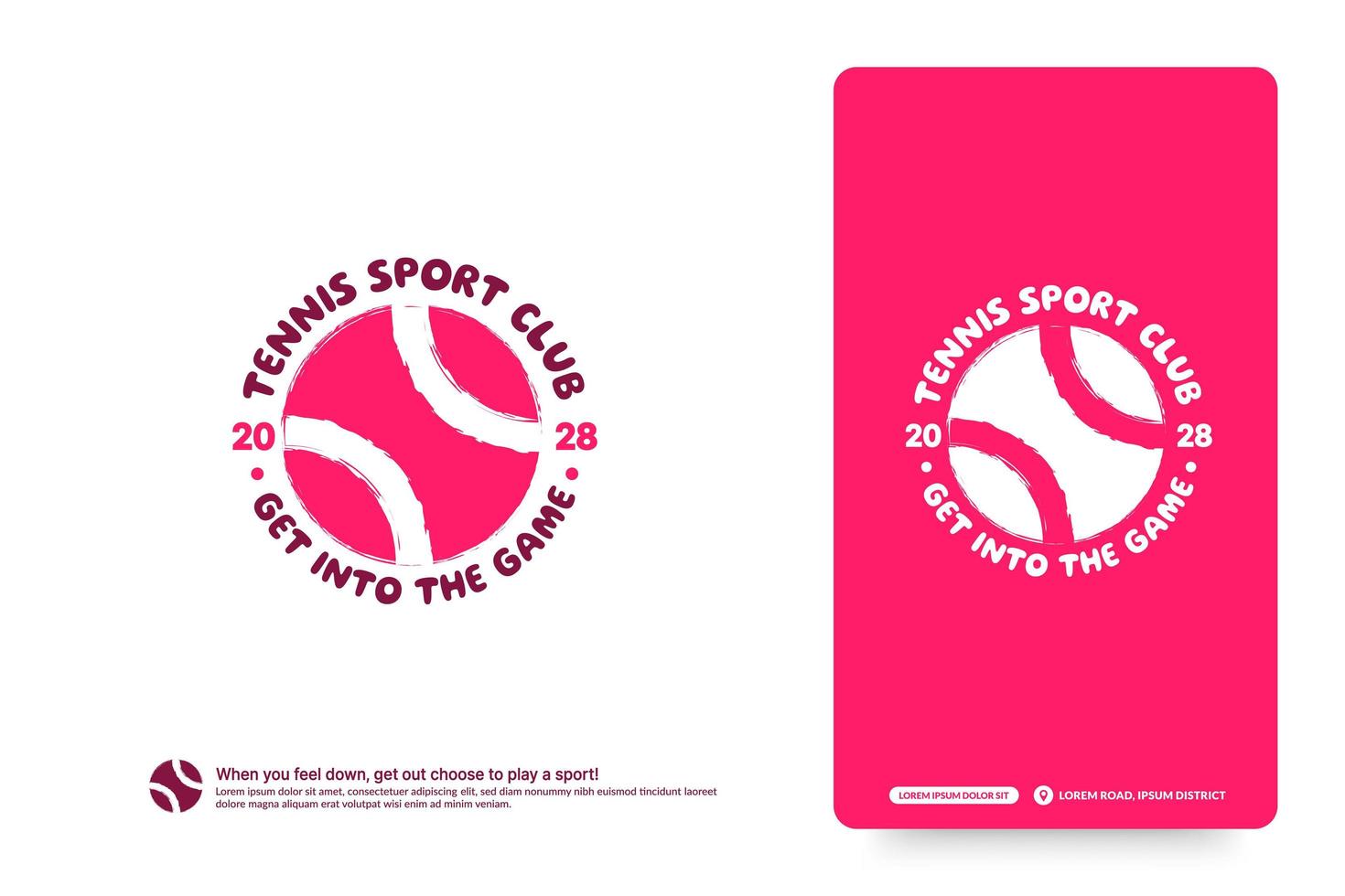 modèle de conception de logo de club de tennis, concept de logotype de tournois de tennis. identité d'équipe de tennis isolée sur fond blanc, illustrations vectorielles de conception de symbole de sport abstrait vecteur