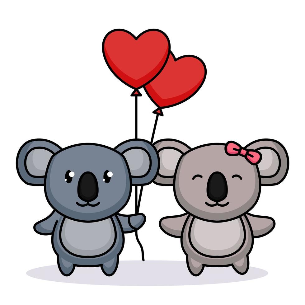 mignon koala saint valentin vecteur