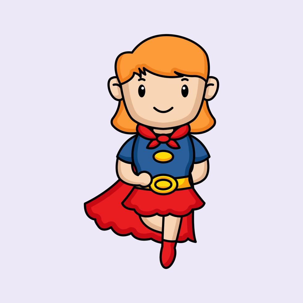 mascotte de super fille vecteur