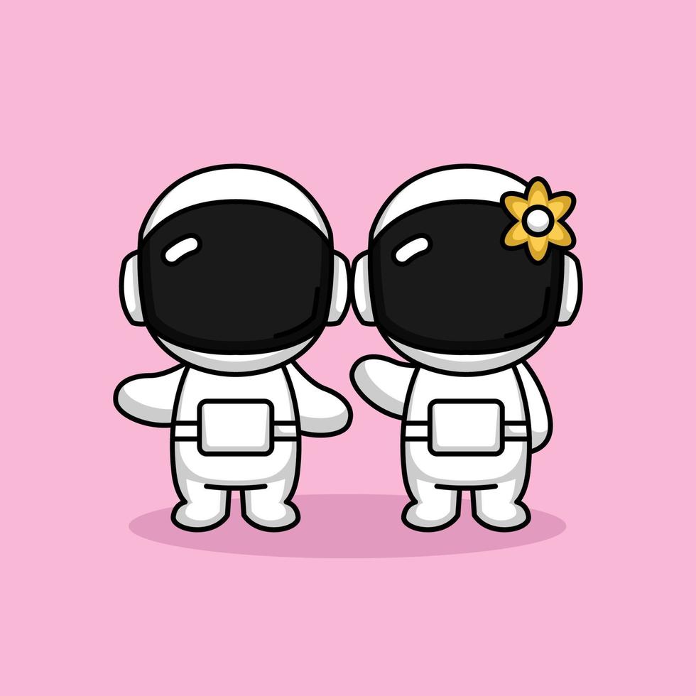 joli couple astronaute saint valentin vecteur