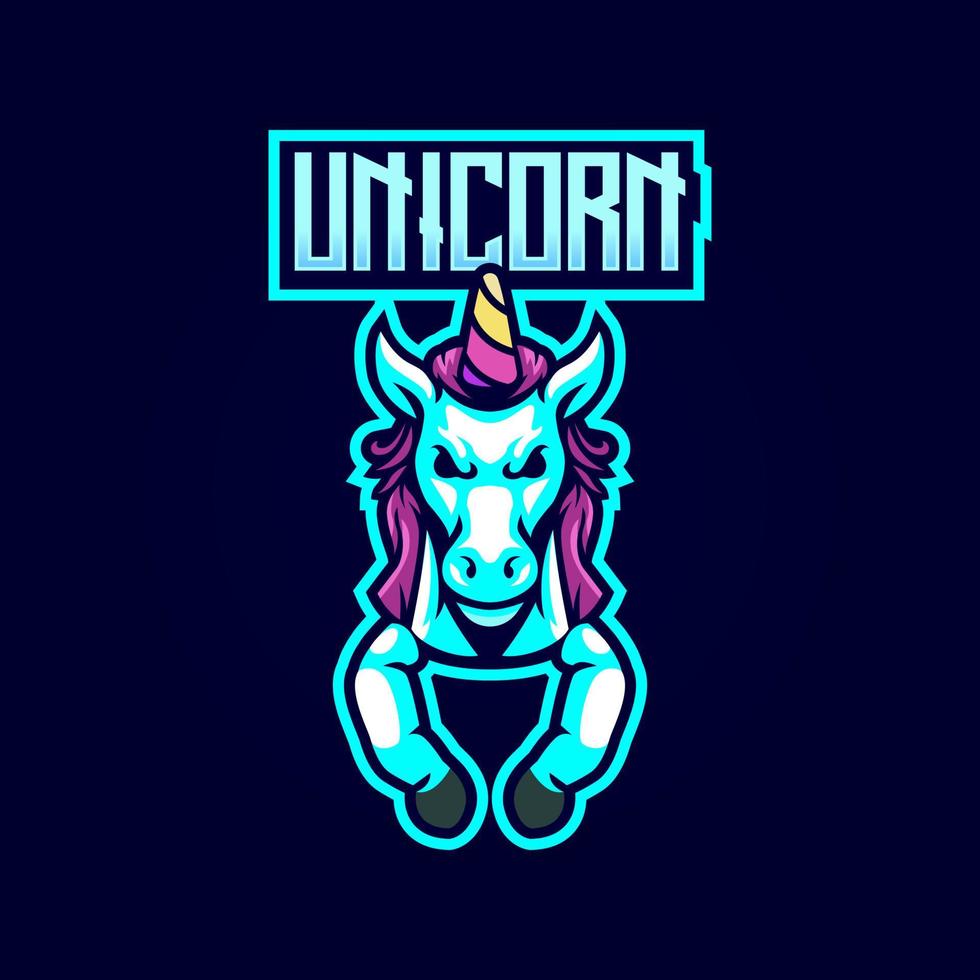 logo esport licorne vecteur