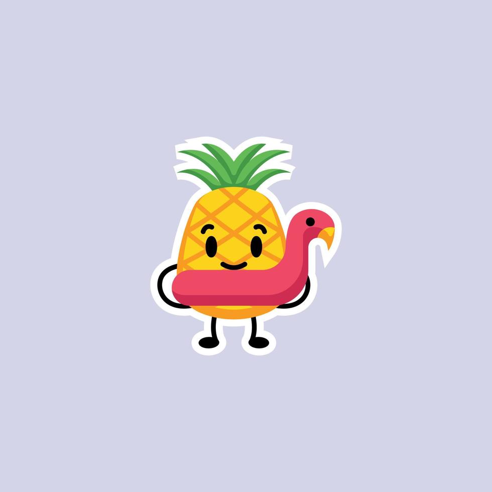 conception de mascotte d'ananas vecteur