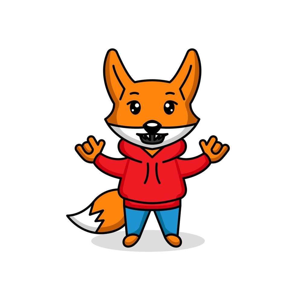 mascotte de renard mignon vecteur