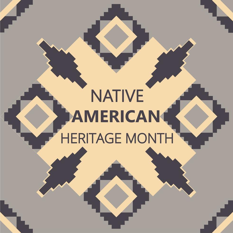 Le mois du patrimoine amérindien est organisé en novembre aux Etats-Unis. vecteur