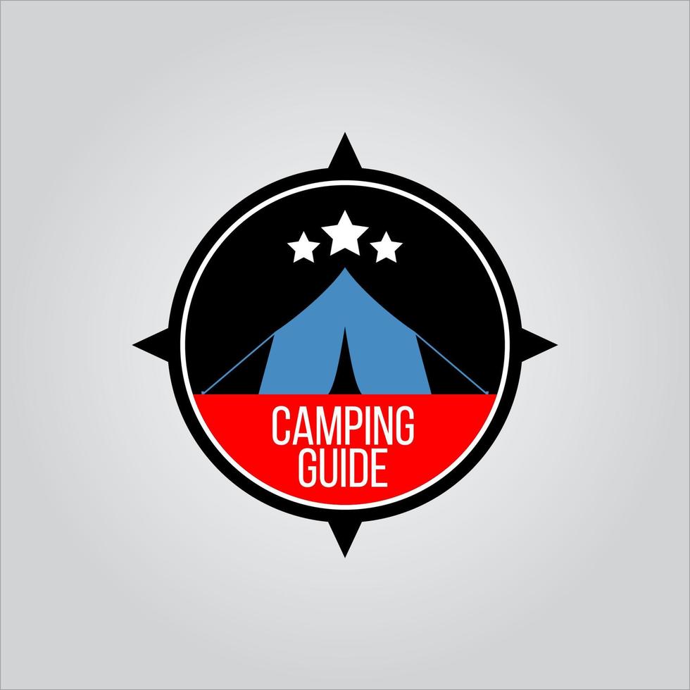 logo de camping et d'aventure en forêt de montagne vecteur