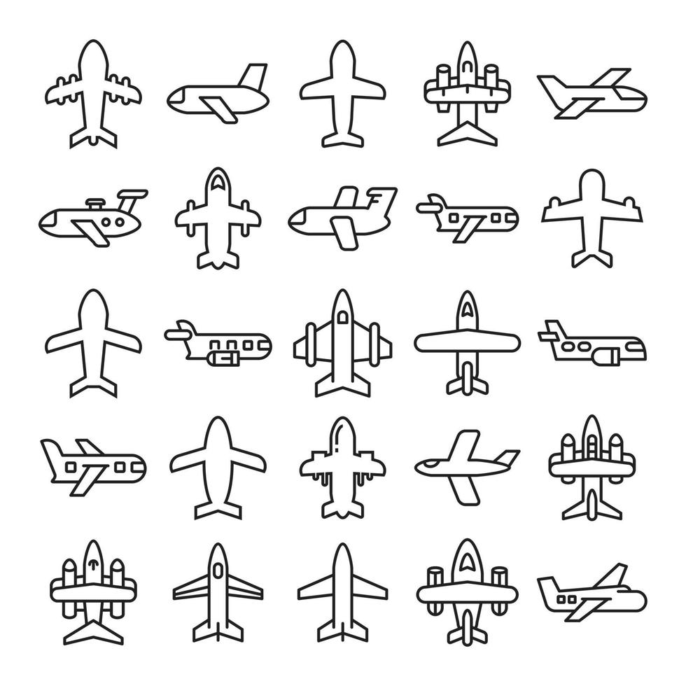 jeu d'icônes d'avion vecteur