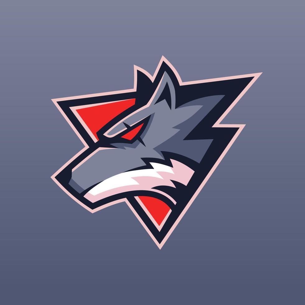 création de logo d'équipe de loup bête vecteur