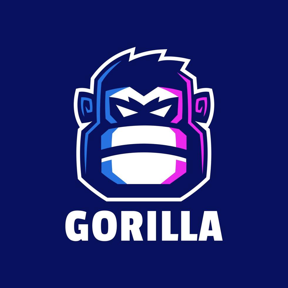 création de logo de tête de gorille en colère vecteur