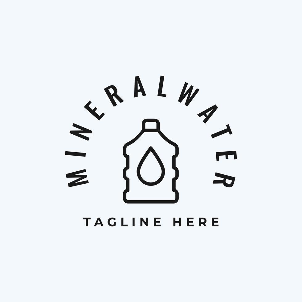 Création de logo vectoriel pour entreprise d'eau minérale avec goutte d'eau et combinaison d'illustration icône gallon