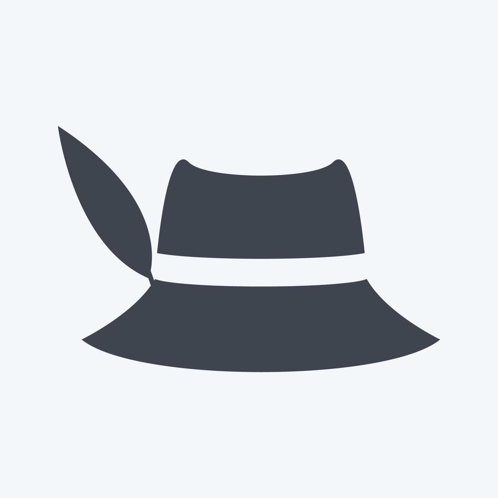 icône de chapeau de femme dans un style de glyphe branché isolé sur fond bleu doux vecteur