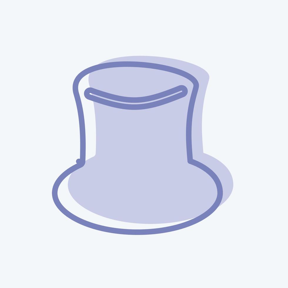 icône de chapeau dans un style branché à deux tons isolé sur fond bleu doux vecteur