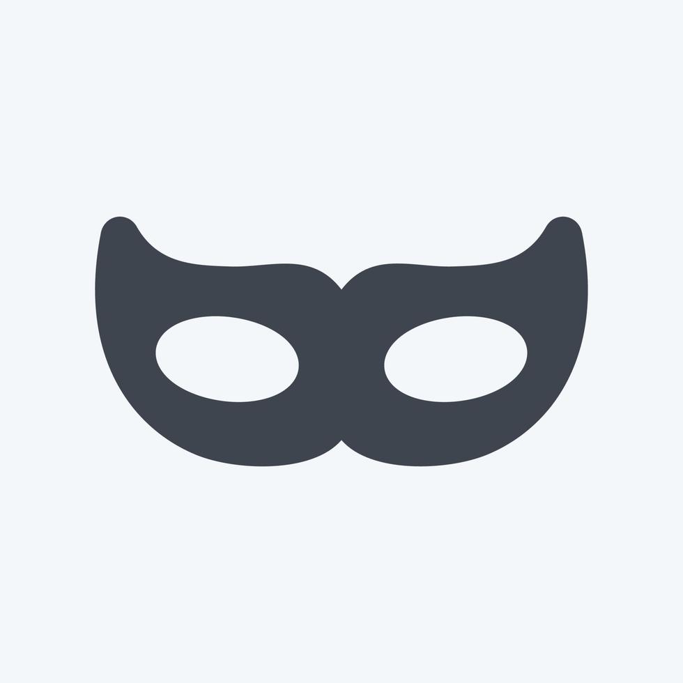 icône de masque pour les yeux dans un style glyphe branché isolé sur fond bleu doux vecteur