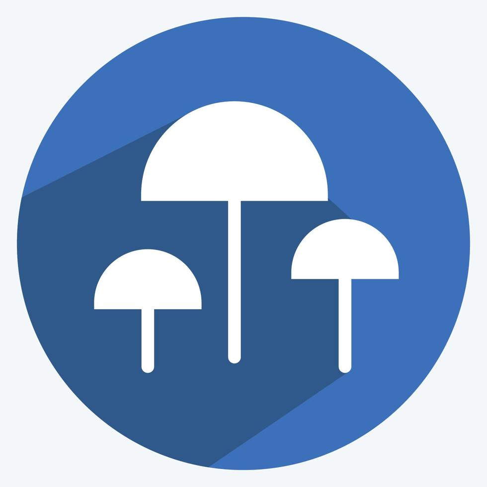 icône de champignons dans un style tendance grandissime isolé sur fond bleu doux vecteur