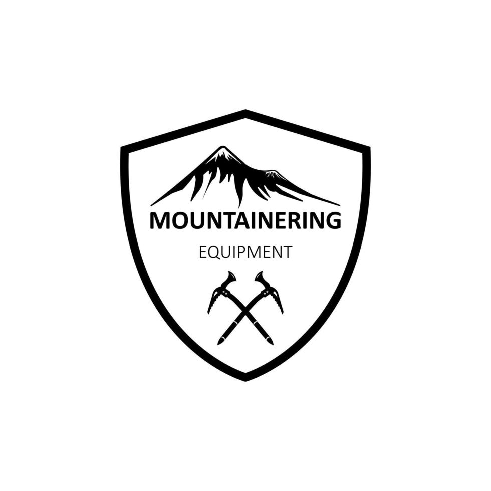 vecteur de conception de logo d'équipement de montagne