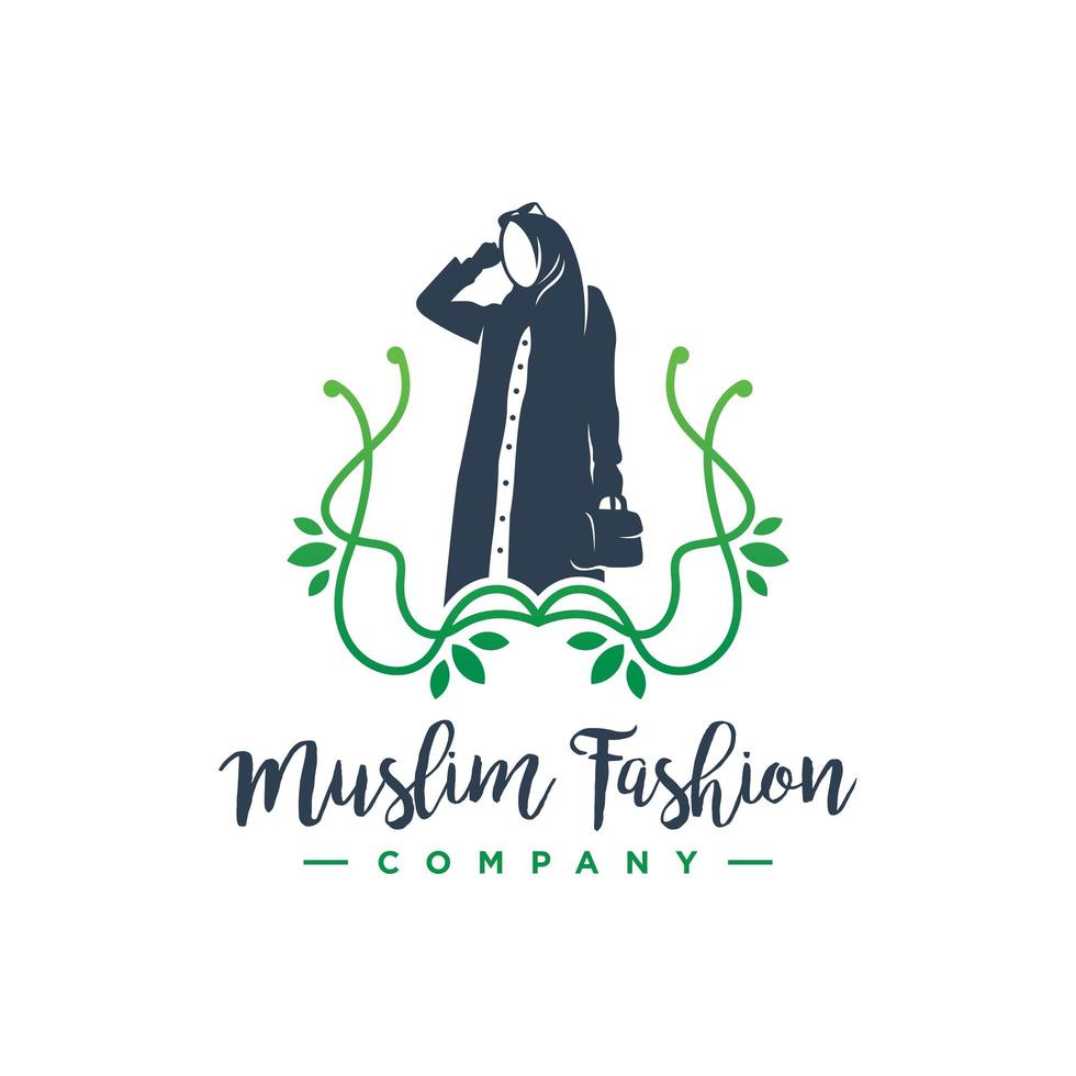 création de logo de mode hijab vecteur