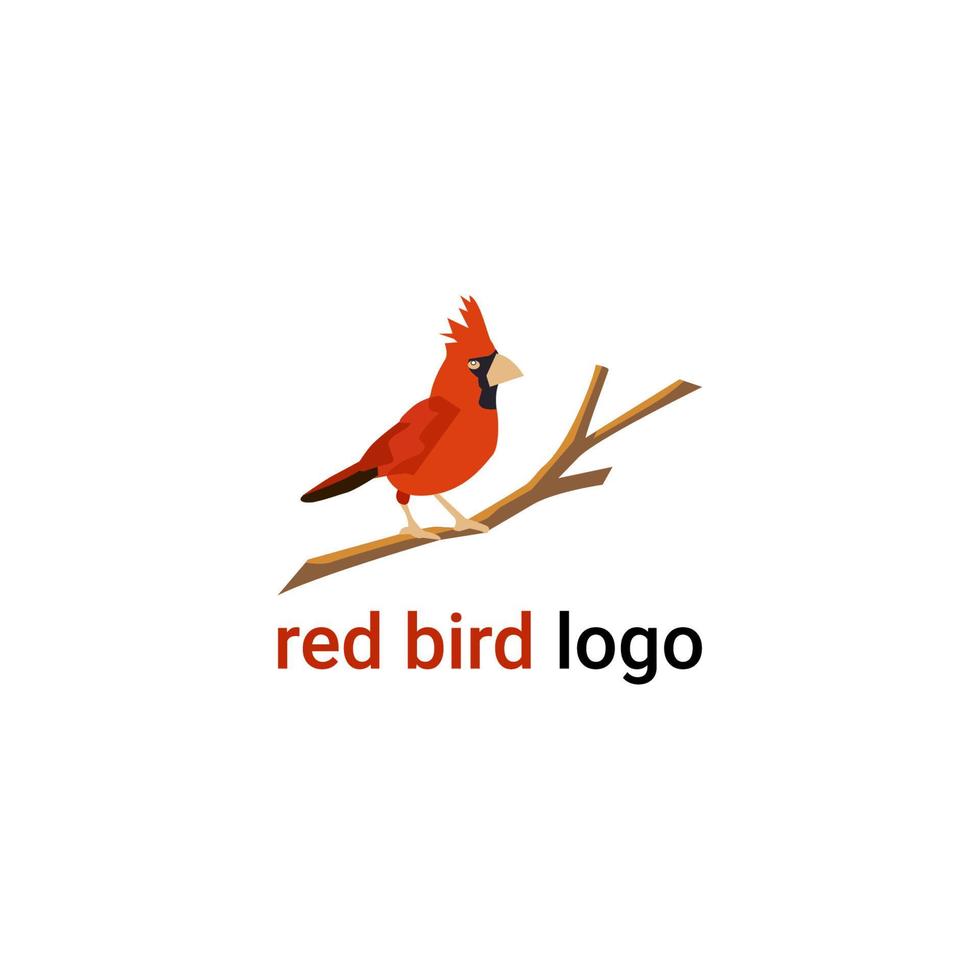 logo d'oiseau rouge, adapté aux logos d'aliments pour oiseaux, aux communautés d'amateurs d'oiseaux. vecteur