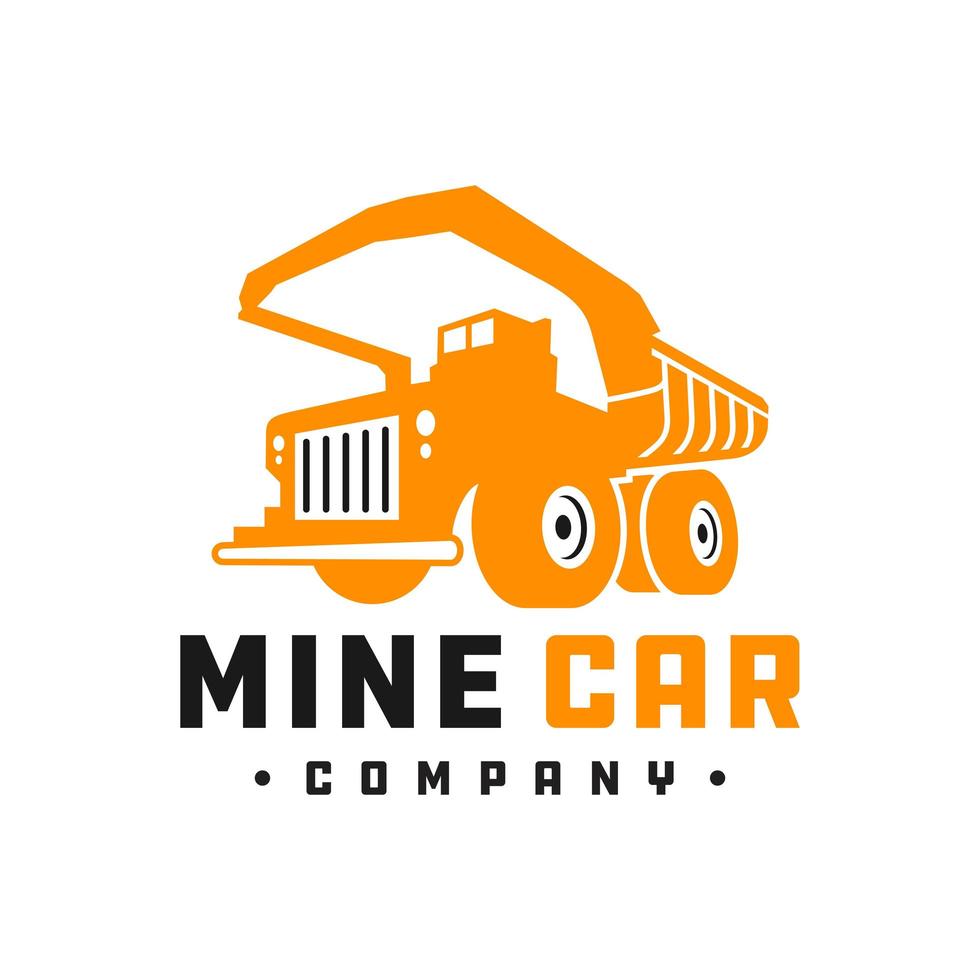 logo de voiture de camion de mine vecteur