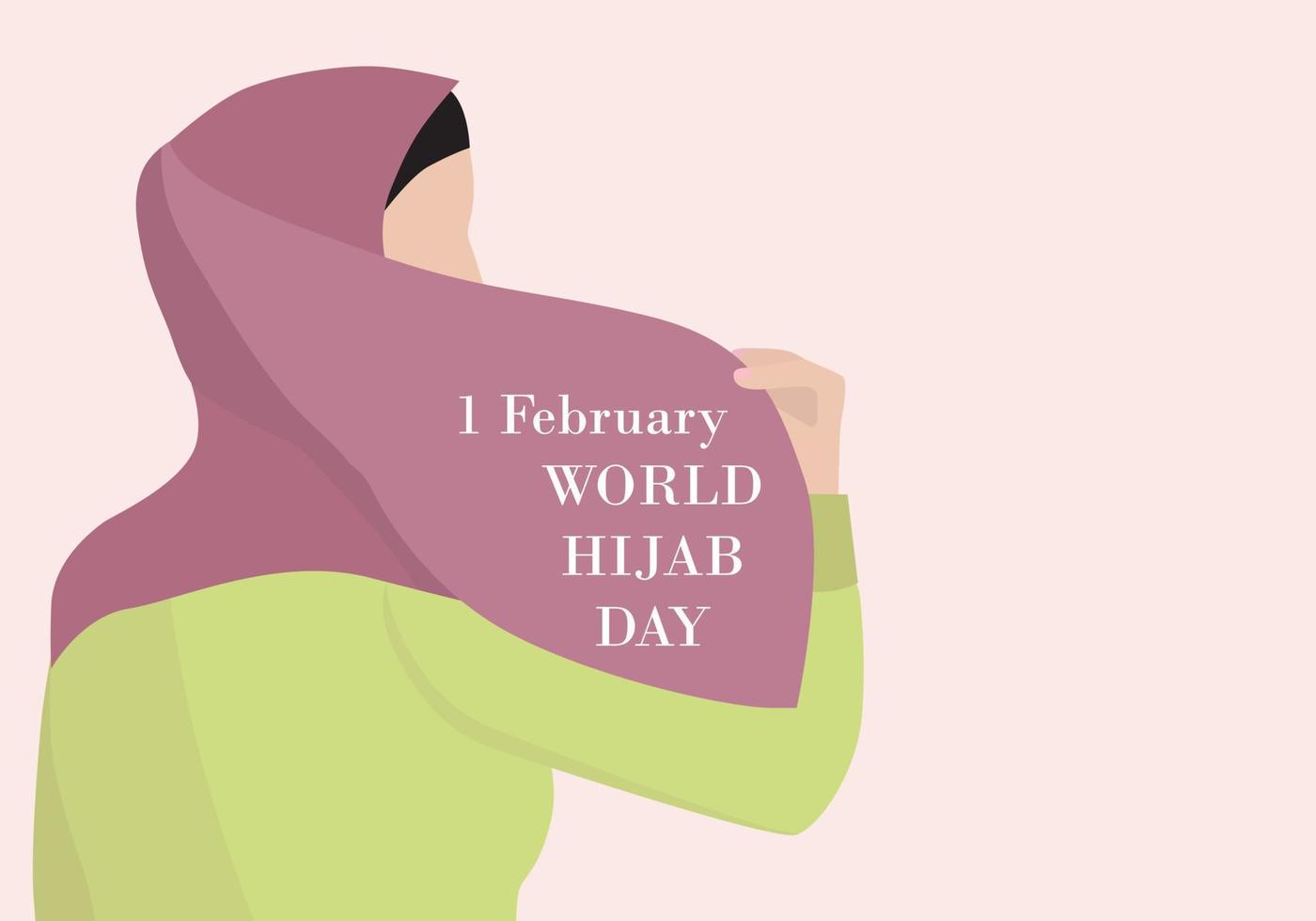 illustration vectorielle pour la conception de la carte de la journée mondiale du hijab vecteur