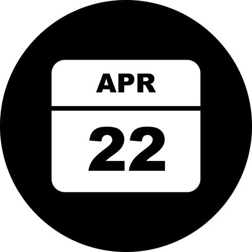 22 avril Calendrier d&#39;une journée vecteur