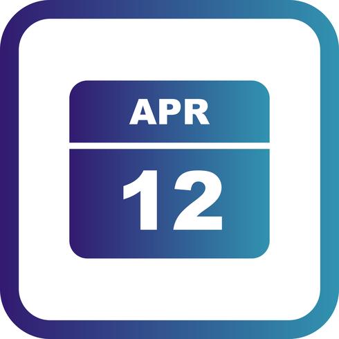 12 avril Calendrier d&#39;une journée vecteur