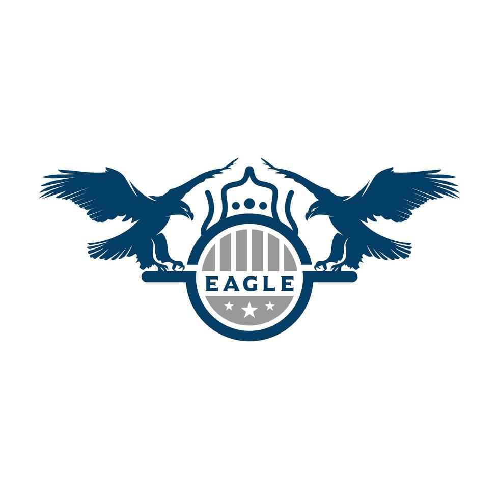 modèle de conception de logo de bouclier d'aigle vecteur