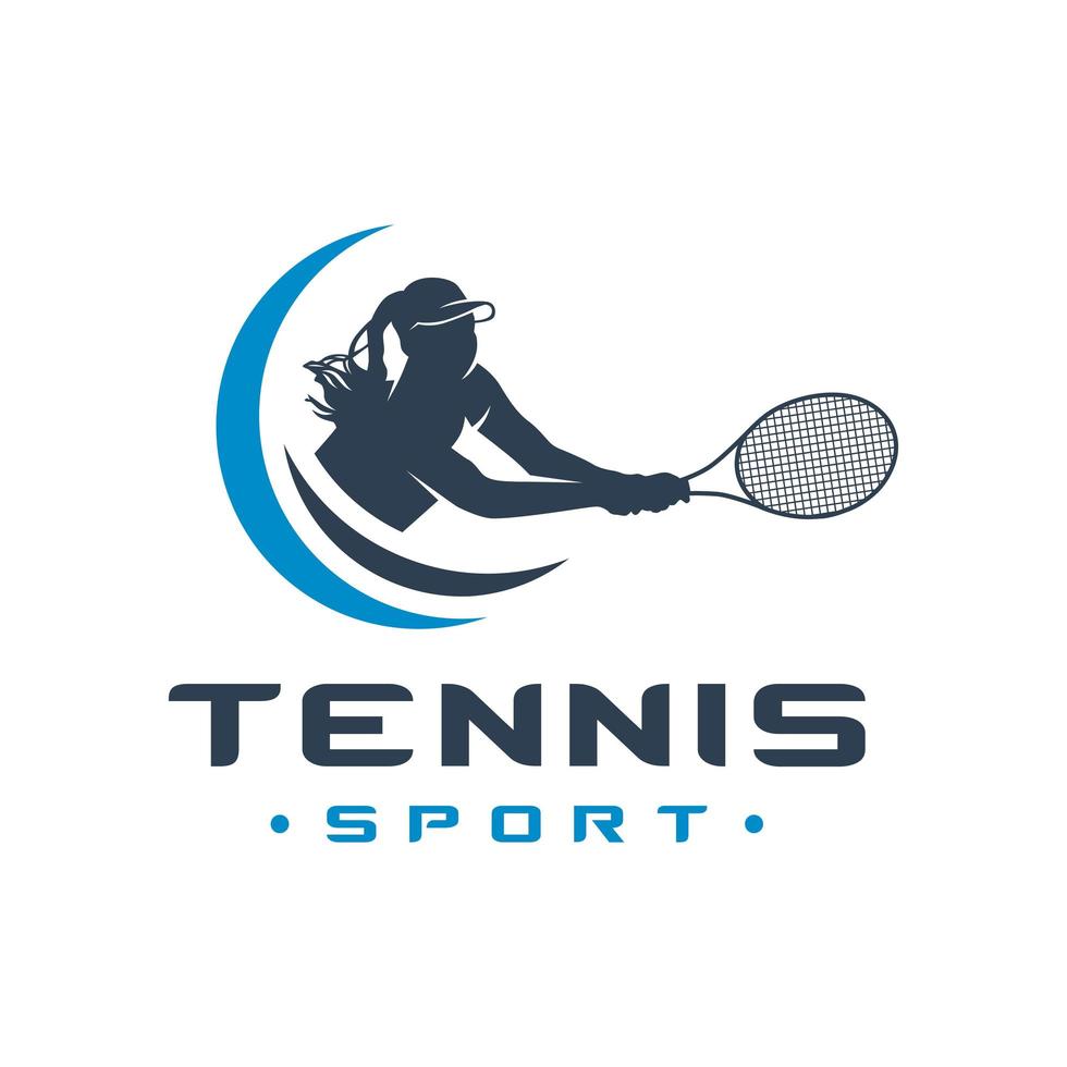 logo de sport de tennis féminin vecteur