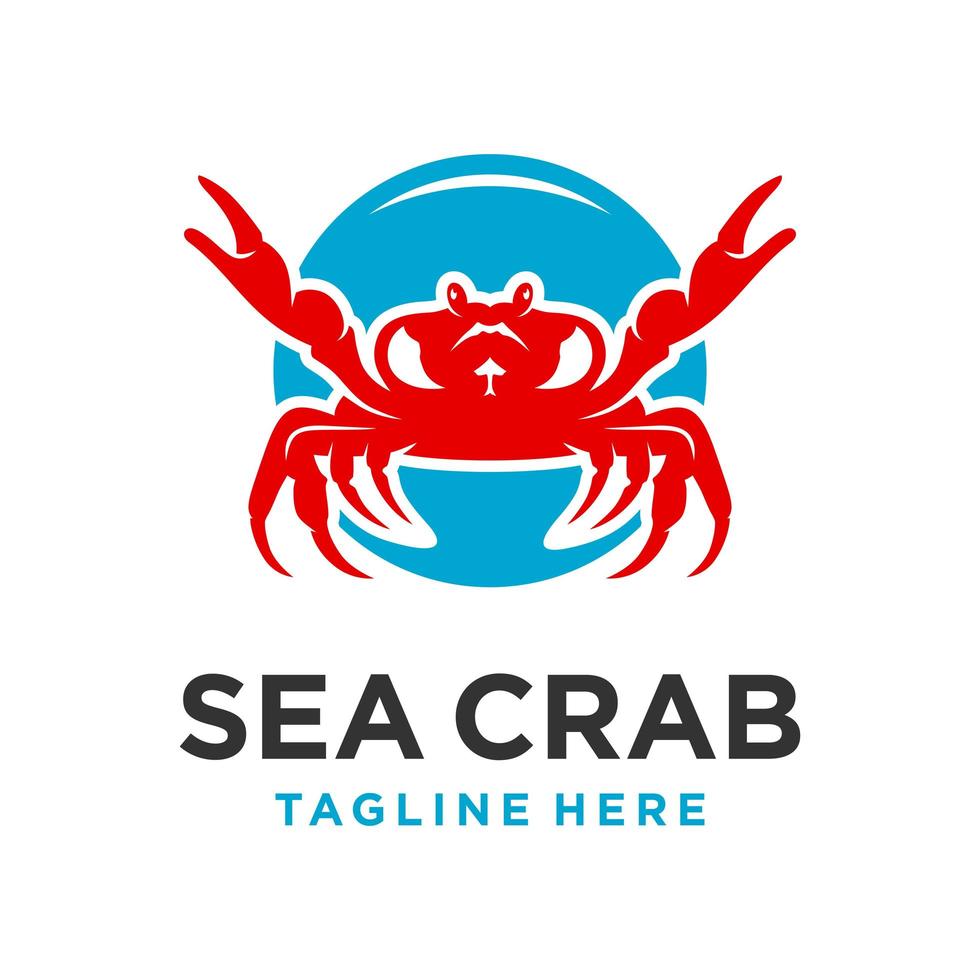 modèle de conception de logo de crabe de mer vecteur