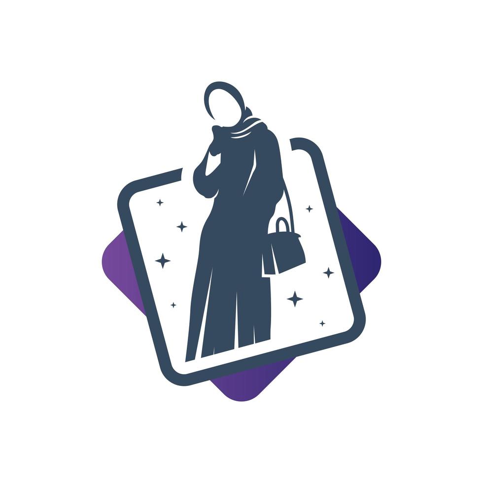 logo de mode hijab musulman vecteur