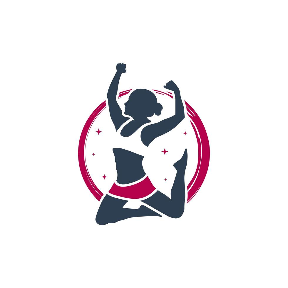 femme, danse, sport, logo vecteur
