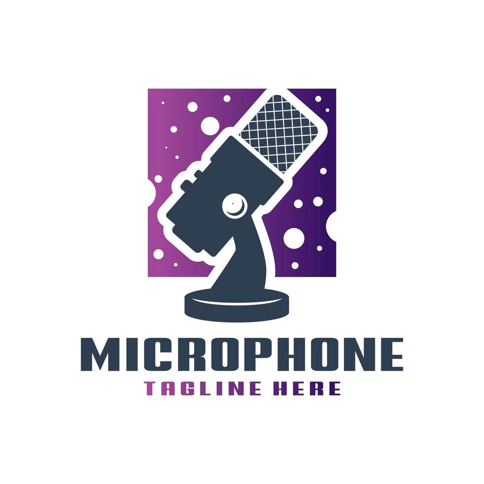 microphone de jeu ou logo de podcast vecteur