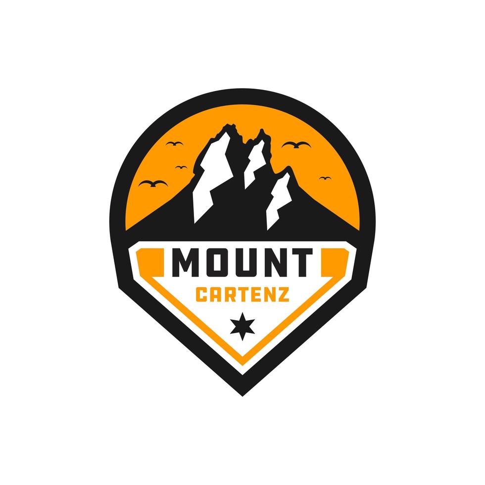 logo du mont cartenz en papouasie vecteur