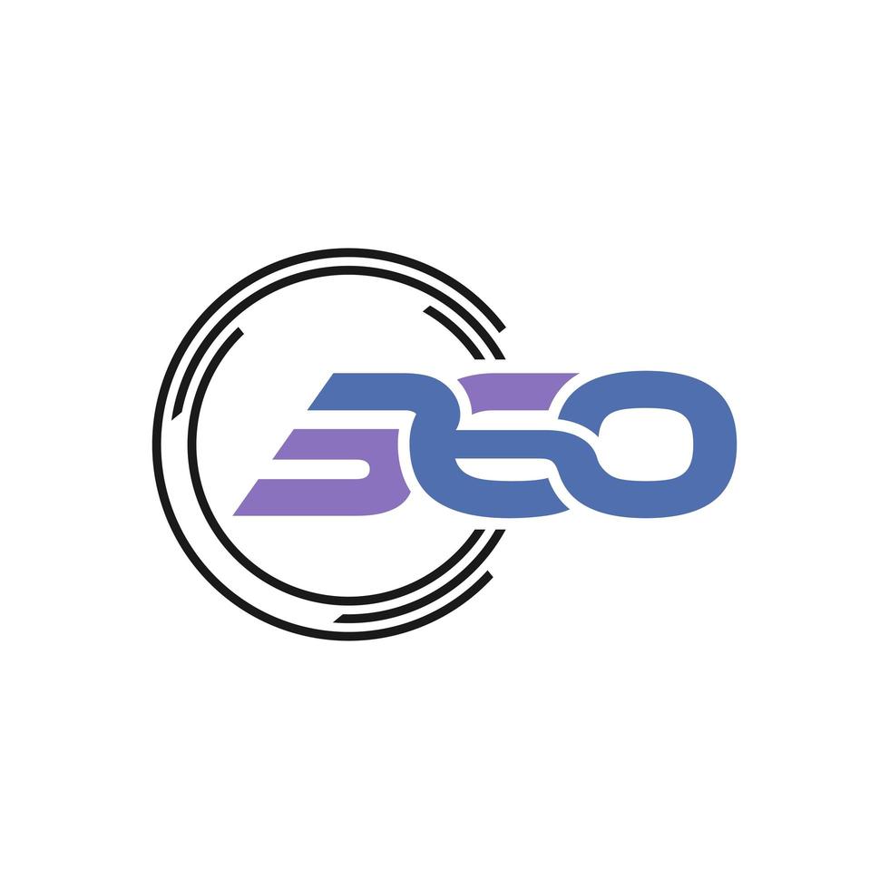 Logo de la technologie à 360 chiffres vecteur