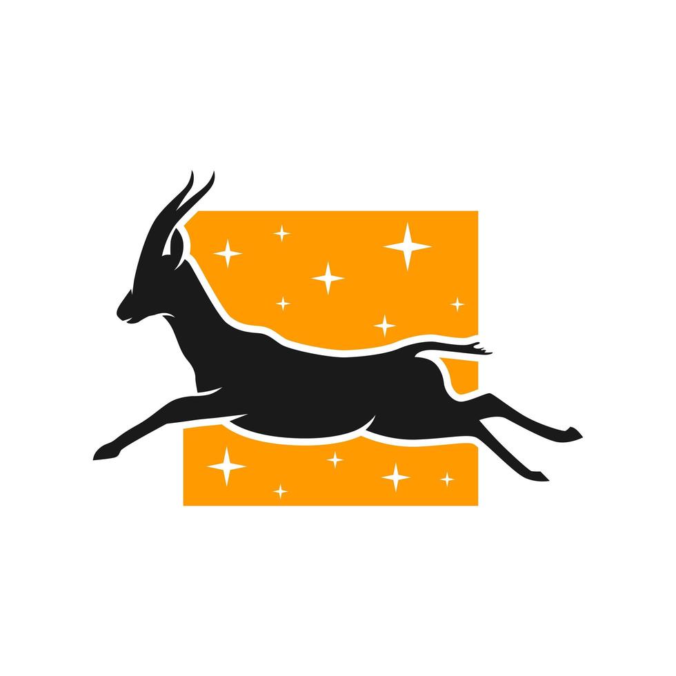 logo animal de cerf courant vecteur