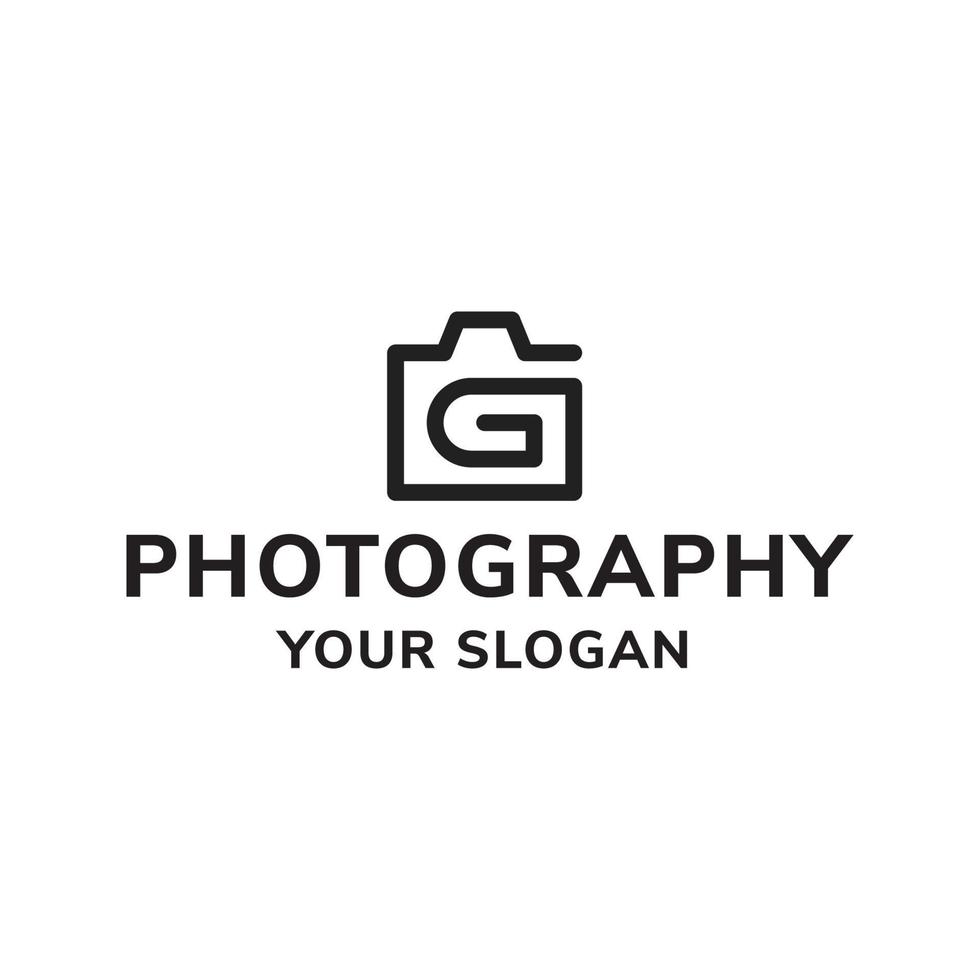 appareil photo et concept de logo lettre g pour photographe vecteur