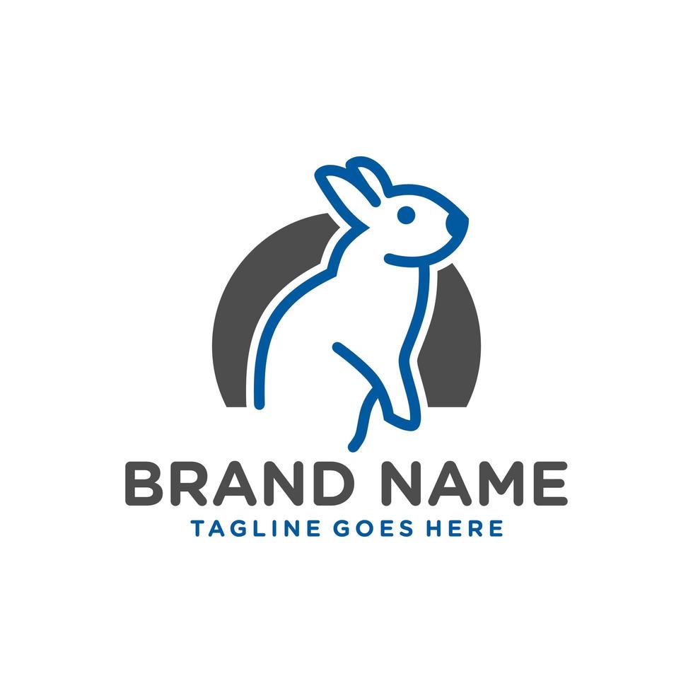 logo moderne de contour animal lapin vecteur