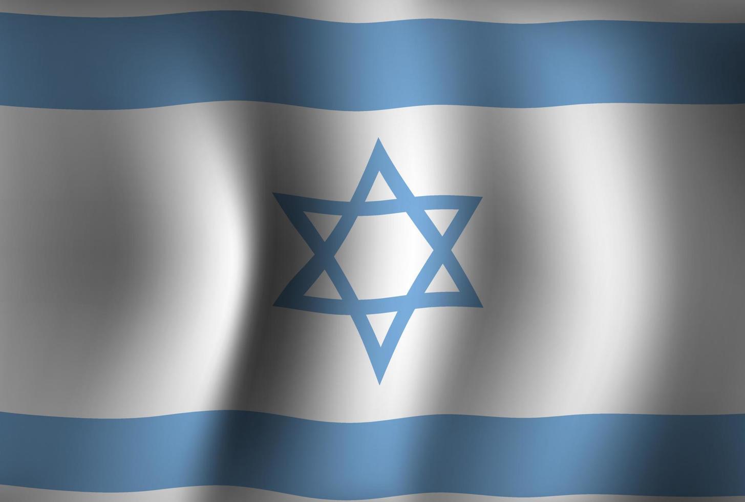 fond de drapeau d'Israël en agitant 3d. fond d'écran de la bannière de la fête nationale de l'indépendance vecteur