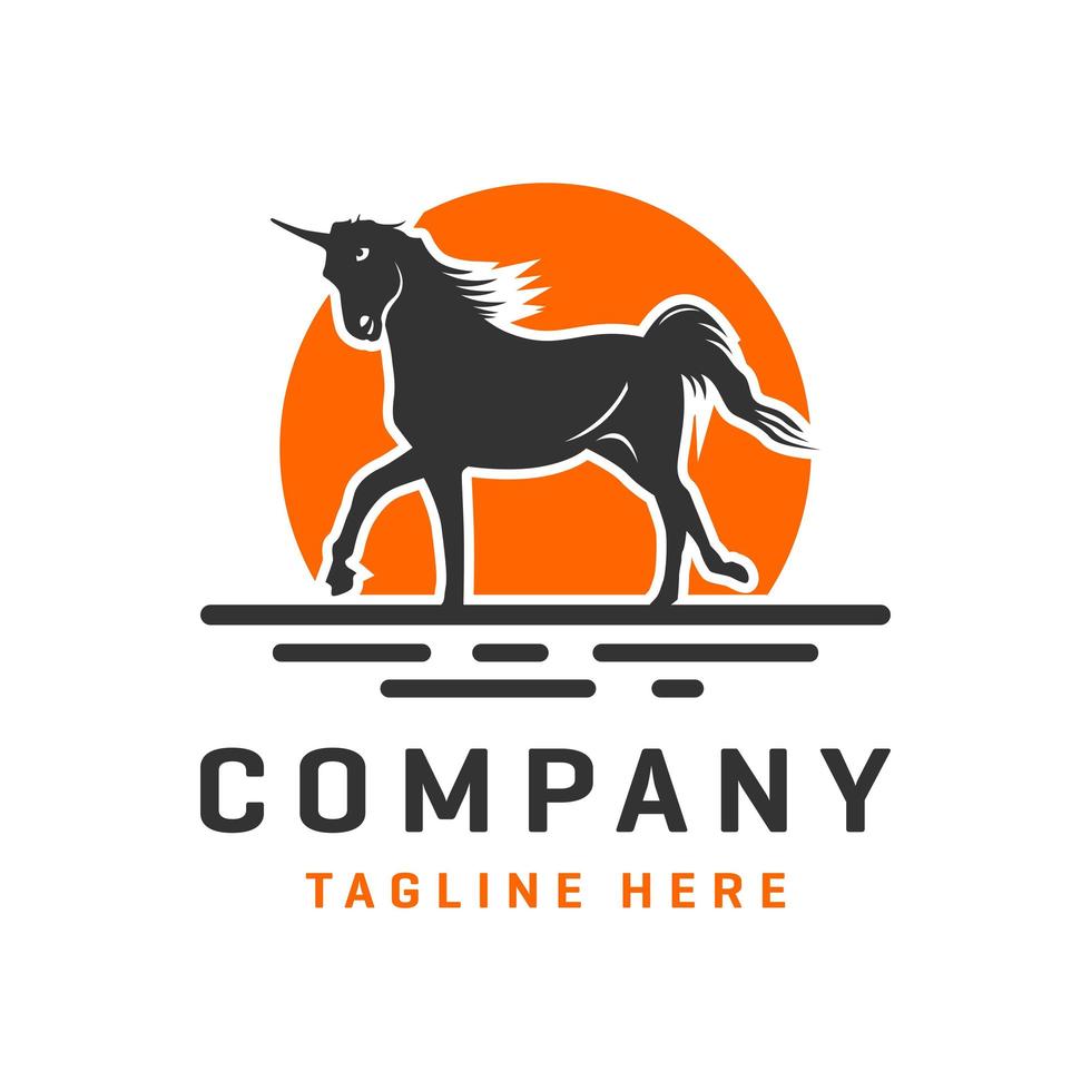 modèle de conception de logo cheval et pégase vecteur