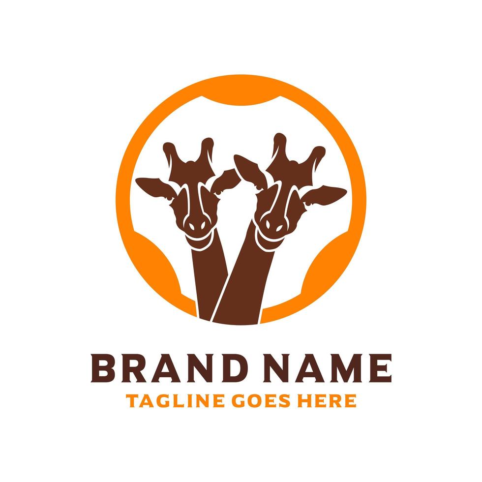 création de logo tête de girafe africaine vecteur