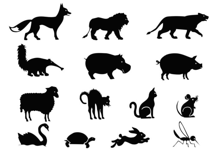 Pack de vecteur de silhouettes d'animaux deux