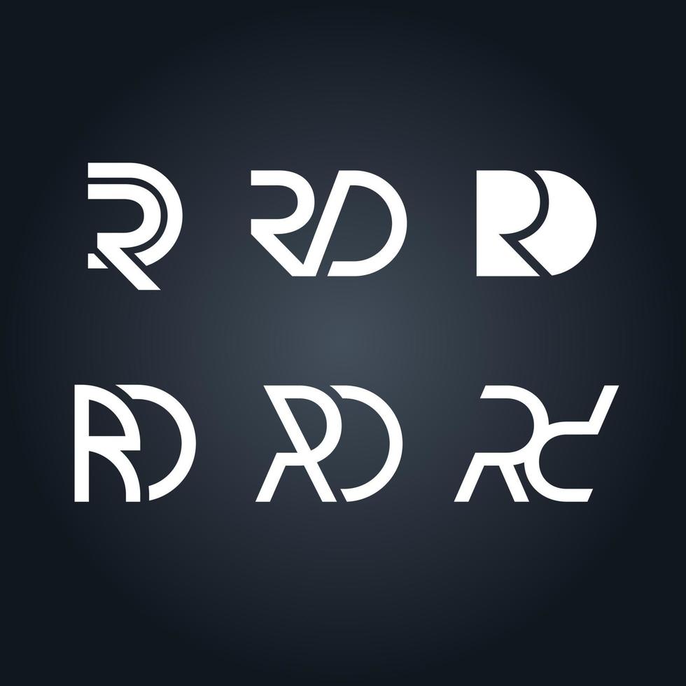 lettre initiale logo rd, dr, modèle de logo vecteur