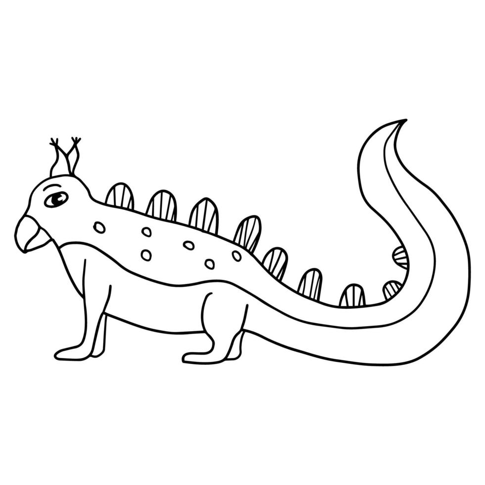 dessin animé fantaisie doodle animal extraterrestre isolé sur fond blanc. griffonner le monstre heureux. vecteur