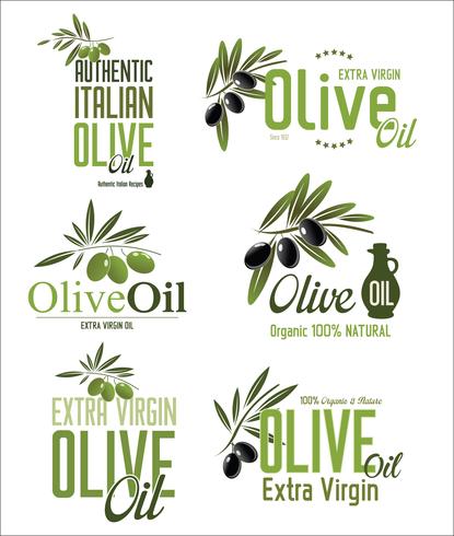 Collection d&#39;étiquettes rétro huile d&#39;olive vecteur