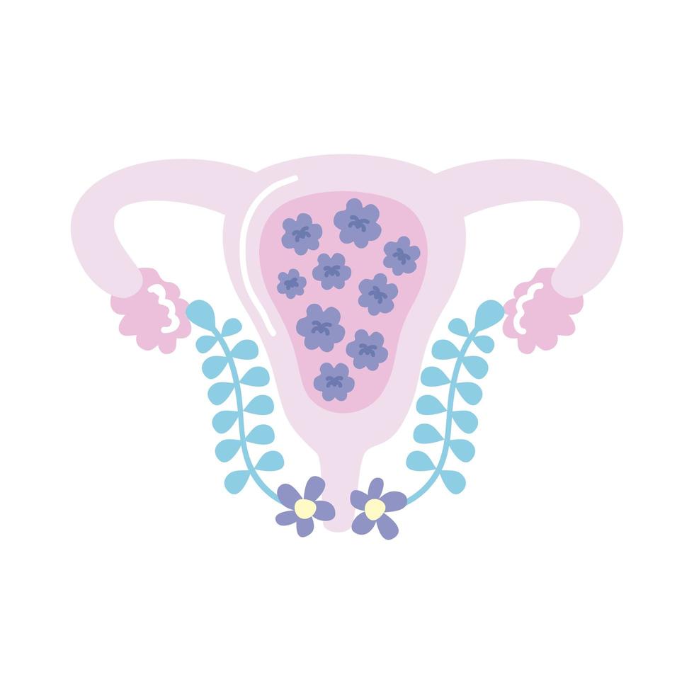 utérus féminin avec des fleurs vecteur