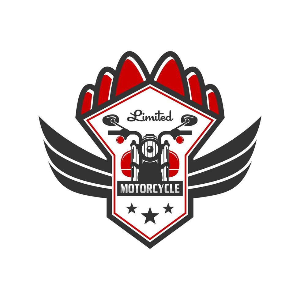 création de logo d'emblème de moto rétro ou vintage vecteur